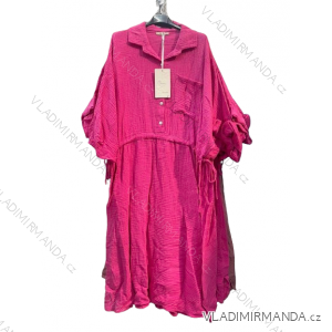 Šaty mušelínové bavlněné letné krátky rukáv dámske nadrozmer (50-58) TALIANSKA MÓDA IMWEC24042