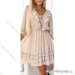 Šaty šifónové dlhý rukáv dámske (S/M/L ONE SIZE) TALIANSKA MÓDA IMWT24103