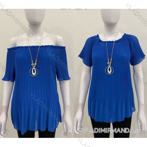 Blúzka s príveskom krátky rukáv dámska (S/M ONE SIZE) TALIANSKA MÓDA IMWMY24109