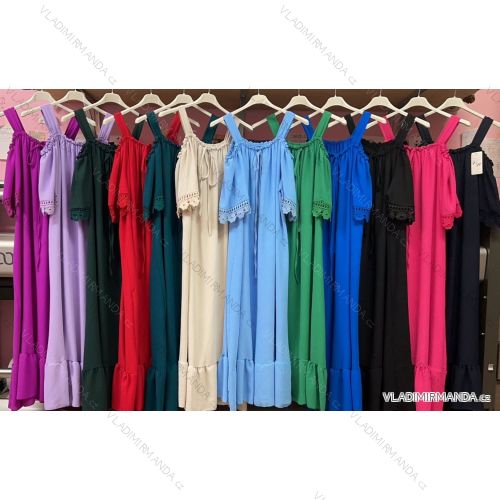 Šaty letný carmen krátky rukáv dámske nadrozmer (56/58 ONE SIZE) TALIANSKA MÓDA IMWQ24169