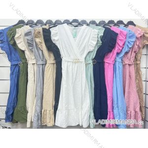 Šaty letné krátky rukáv dámske (S/M/L ONE SIZE) TALIANSKA MÓDA IMWCP24140