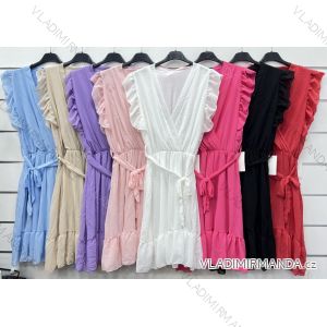 Šaty letné šifónové krátky rukáv dámske (S/M/L ONE SIZE) TALIANSKA MÓDA IMWCP24161