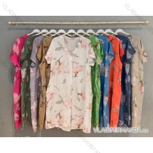 Šaty letné krátky rukáv dámske (S/M/L ONE SIZE) TALIANSKA MÓDA IMWCA24MILANO