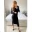 Šaty dlouhé dlouhý rukáv dámská (S/M ONE SIZE) ITALSKÁ MÓDA IMM23M2103/DU -   čierna
 -   S / M