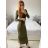 Šaty dlouhé dlouhý rukáv dámská (S/M ONE SIZE) ITALSKÁ MÓDA IMM23M29999/DU -   béžová -   S / M