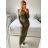 Šaty dlouhé dlouhý rukáv dámská (S/M ONE SIZE) ITALSKÁ MÓDA IMM23M29999/DU -   béžová -   S / M
