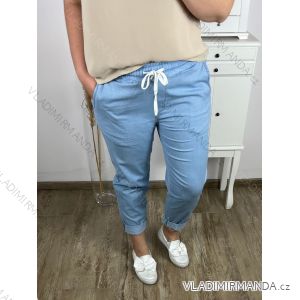 Nohavice riflové s opaskom dámske nadrozmer (XL/2XL/3XL ONE SIZE) TALIANSKA MóDA IM424211