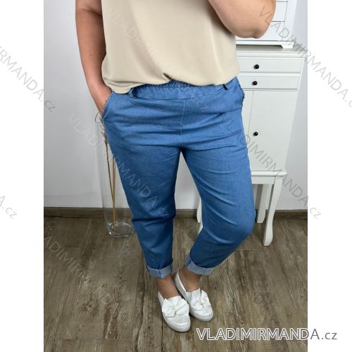 Nohavice riflové s opaskom dámske nadrozmer (XL/2XL/3XL ONE SIZE) TALIANSKA MóDA IM424210