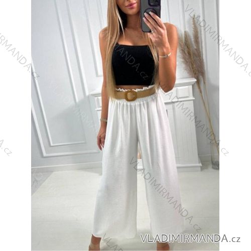 Nohavice dlhé s páskem dámske (S/M/L ONE SIZE) TALIANSKA MÓDA IMWBH24042