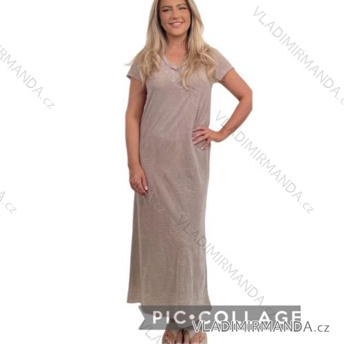 Šaty dlhé krátky rukáv dámske (S/M/L ONE SIZE) TALIANSKA MÓDA IMWBH24043