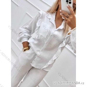 Košeľa mušelín dlhý rukáv dámska (S/M/L ONE SIZE) TALIANSKA MÓDA  IMWBH24068