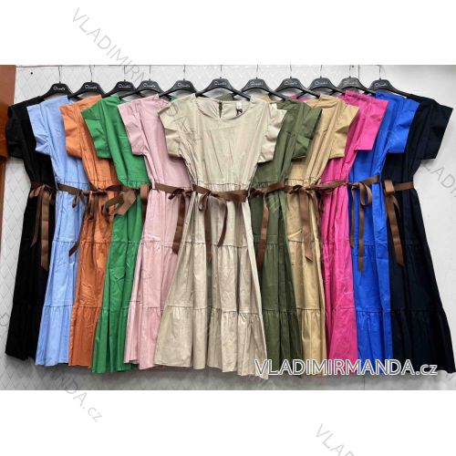 Šaty dlhé krátky rukáv dámske (S/M/L ONE SIZE) TALIANSKA MÓDA IMWDK24016