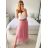 Sukňa dlhá tylová dámska (S/M ONE SIZE) TALIANSKA MÓDA IMM23M22197/DU S/M tmavo ružová