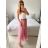 Sukňa dlhá tylová dámska (S/M ONE SIZE) TALIANSKA MÓDA IMM23M22197/DU S/M tmavo ružová