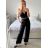 Nohavice dlhé elegantné dámske (S-XL) TALIANSKA MÓDA IMWAA24057/DU -   čierna
 -   L