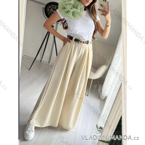 Nohavice oversize s opaskom dámske (S/M/L ONE SIZE) TALIANSKA MÓDA IMWAD24074