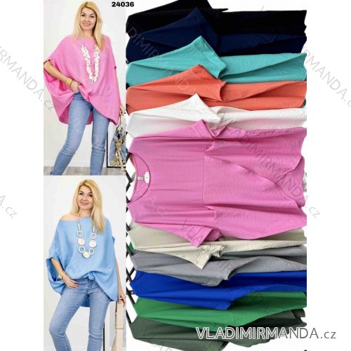 Tunika oversize krátky rukáv dámska nadrozmer (56/58 ONE SIZE) TALIANSKA MÓDA IMWT24052