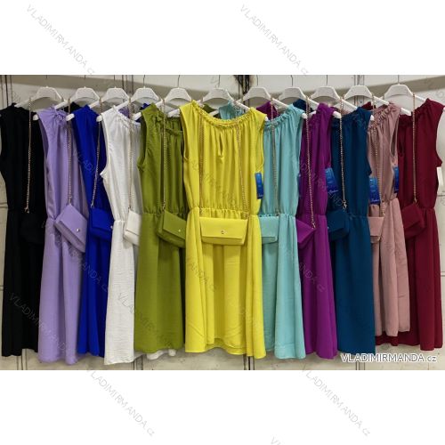 Šaty letné bez rukávu s kabelkou dámske (S/M ONE SIZE) TALIANSKA MÓDA IMC23262