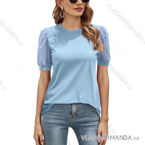 Tričko elegantný krátky rukáv dámske (S/M ONE SIZE) TALIANSKA MÓDA IMM24M16835