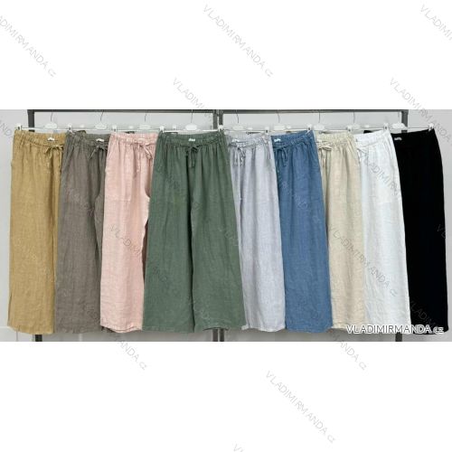 Nohavice dlhé letné ľanové dámske (S/M/L ONE SIZE) TALIANSKA MÓDA IMWCA24020