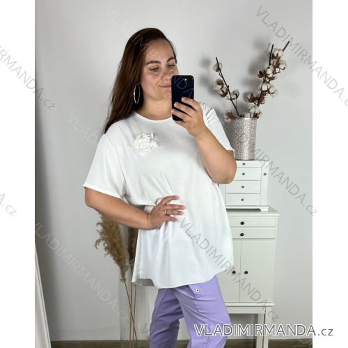 Tunika krátky rukáv dámska nadrozmer (3XL/4XL ONE SIZE) TALIANSKA MÓDA IMWQ24101