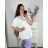 Tunika krátky rukáv dámska nadrozmer (3XL/4XL ONE SIZE) TALIANSKA MÓDA IMWQ24101/DR 3XL / 4XL biela