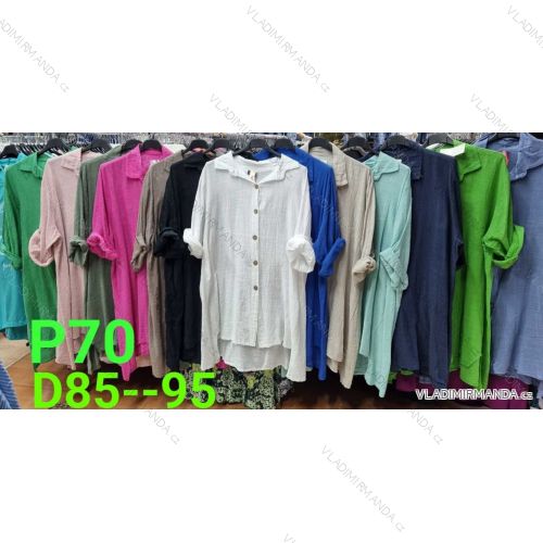 Košeľa predĺžená dlhý rukáv dámska nadrozmer (52/54/56 ONE SIZE) TALIANSKA MóDA IMBM24071