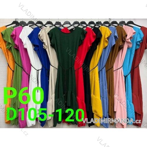 Šaty letné krátky rukáv dámske nadrozmer (48/50/52 ONE SIZE) TALIANSKA MÓDA IMBM24074