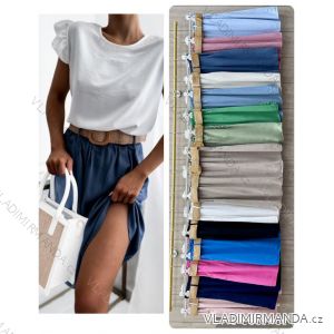 Sukně středně dlouhá s páskem dámska (S / M ONE SIZE) TALIANSKÁ MÓDA IMWBL24009