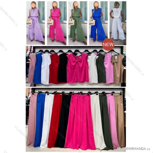 Súprava elegantná tunika bez rukávov a nohavice dámska (S/M ONE SIZE) TALIANSKA MÓDA IMWB24197
