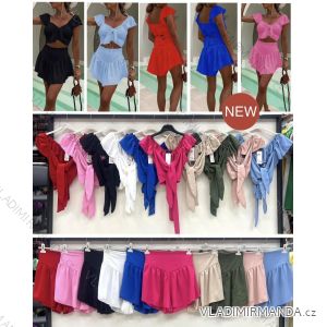 Súprava sukne a croptop dámska (S/M ONE SIZE) TALIANSKA MÓDA IMWB24010
