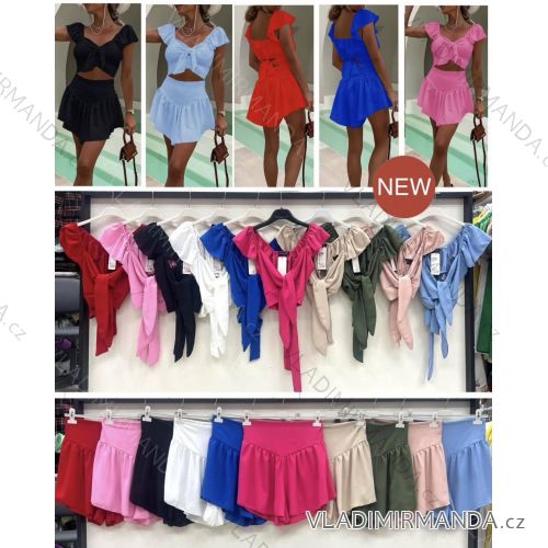 Súprava sukne a croptop dámska (S/M ONE SIZE) TALIANSKA MÓDA IMWB24010