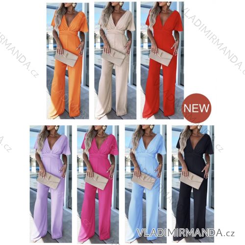Overal dlhý elegantný krátky rukáv dámsky (S/M ONE SIZE) TALIANSKA MÓDA IMWB24041
