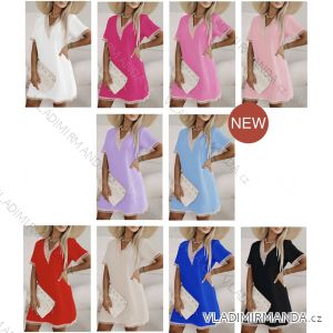Šaty letný krátky rukáv dámske (S/M ONE SIZE) TALIANSKA MÓDA IMWB24045