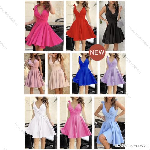 Šaty letné elegantné na ramienka dámske (S/M ONE SIZE) TALIANSKA MÓDA IMWB24046