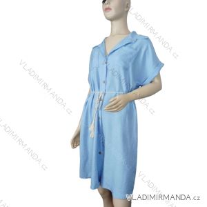 Šaty košeľové krátky rukáv dámske (S / M / L ONE SIZE) TALIANSKÁ MÓDA IM321258/DR
