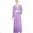Šaty dlhé elegantné šifónové s opaskom dlhý rukáv dámske (S/M ONE SIZE) TALIANSKA MÓDA IMWGB231009/DU -   fialová -   S / M