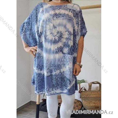Šaty tunika overisze 3/4 dlhý rukáv dámske nadrozmer (42/44/46 ONE SIZE) TALIANSKA MÓDA IMWC24236