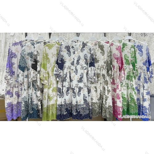 Šaty letné 3/4 dlouhý rukáv dámske (S/M/L ONE SIZE) TALIANSKA MÓDA IMWBS24264