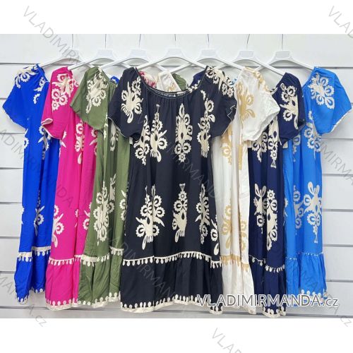 Šaty letný carmen krátky rukáv dámske (S/M/L ONE SIZE) TALIANSKA MÓDA IMWCP24176