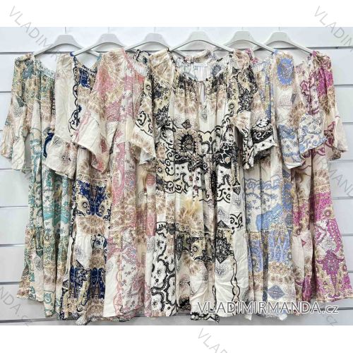 Šaty letný carmen krátky rukáv dámske (S/M/L ONE SIZE) TALIANSKA MÓDA IMWCP24187