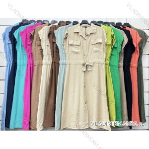 Šaty dlhé letné košeľové krátky rukáv dámske (S/M/L ONE SIZE) TALIANSKA MÓDA IMWCP24195