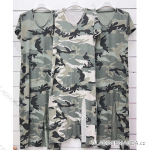 Šaty dlouhé letné krátky rukáv dámske maskáč (S/M/L ONE SIZE) TALIANSKA MÓDA IMWCP24202