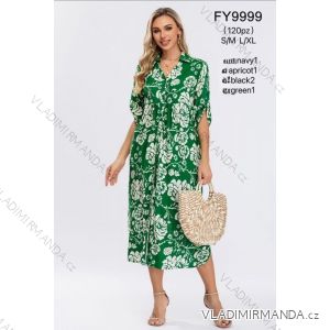 Šaty dlhé letné krátky rukáv dámske (S/ML/XL ONE SIZE) TALIANSKA MÓDA IMWCA24FY9999