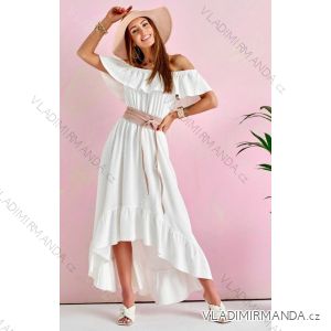 Šaty dlhé letný carmen krátky rukáv dámske (S/M ONE SIZE) TALIANSKA MÓDA IMWDK24384