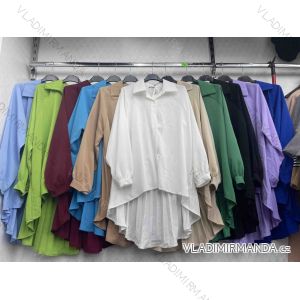 Tunika košeľová dlhý rukáv dámske nadrozmer (50/52/54 ONE SIZE) TALIANSKA MÓDA IMWD24IMWD24380380