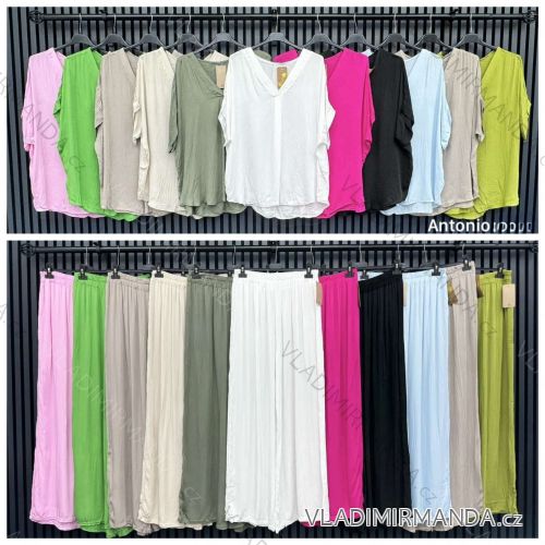 Súprava letná tunika krátky rukáv a sukňa dámska (S/M/L ONE SIZE) TALIANSKA MÓDA IMWCA24394
