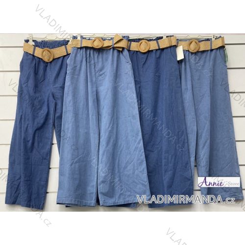 Nohavice riflové s opaskom dámske (S/M/L ONE SIZE) TALIANSKA MÓDA IMWAD24093