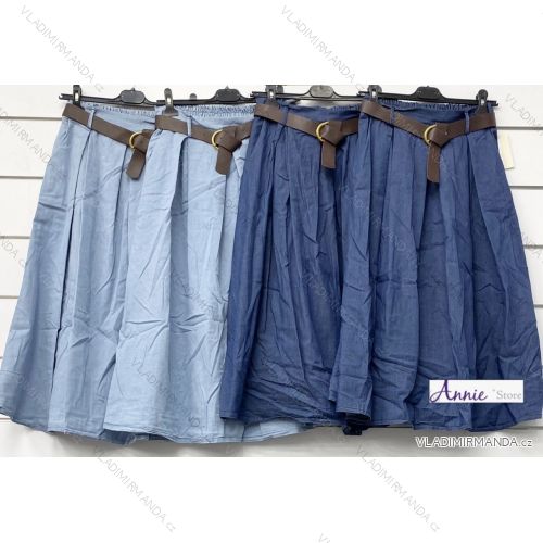 Sukňa dlhá riflová s opaskom dámska (S/M/L ONE SIZE) TALIANSKA MÓDA IMWAD24096