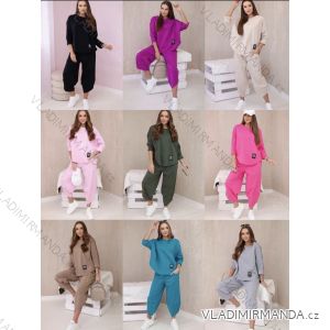Súprava mikina dlhý rukáv a tepláky dámska (S/M/L ONE SIZE) TALIANSKA MÓDA IMWGS24404